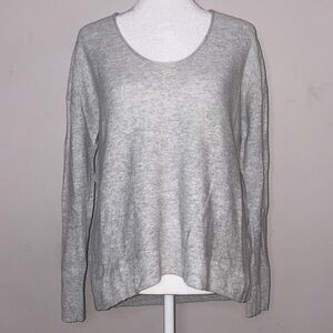Madewell Light Grey Scoop Neck Alpaca & Wool Blend Sweater